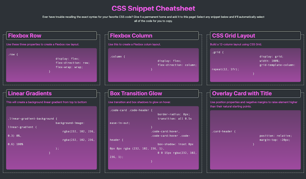 CSS Cheatsheet image